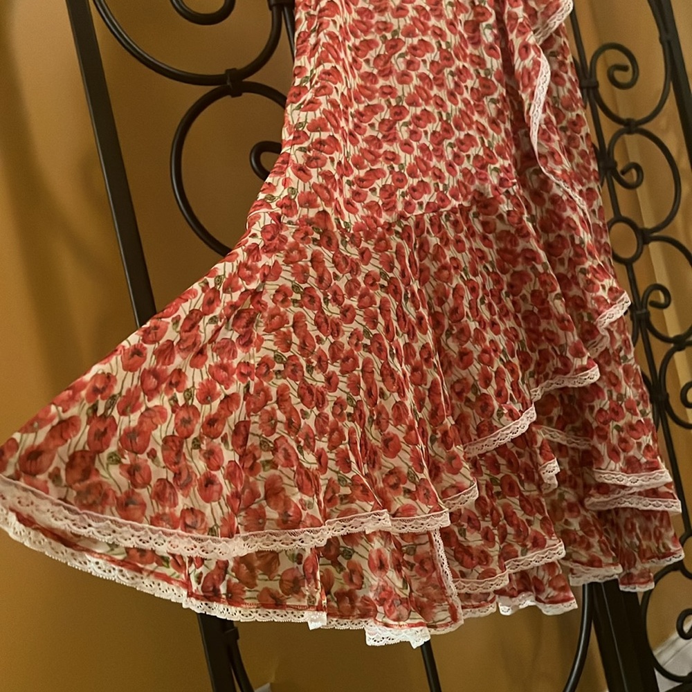 LUISA BECCARIA Micro Poppies Midi Dress - Picture 4 of 17